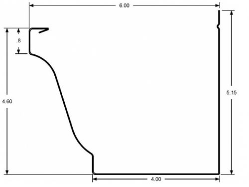 6 Inch Rain Gutter Profile - Rain Gutter Supplies