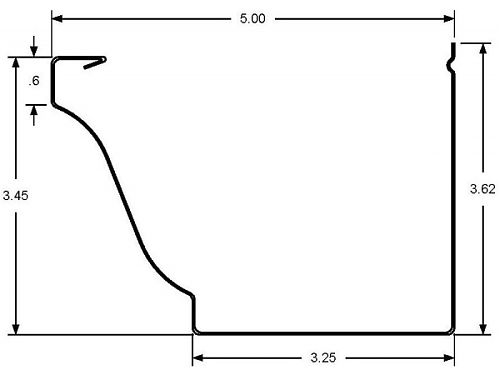 5 Inch Rain Gutter Profile - Rain Gutter Supplies