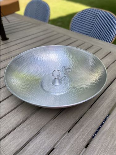 Hand Hammered Aluminum Dish with Hook