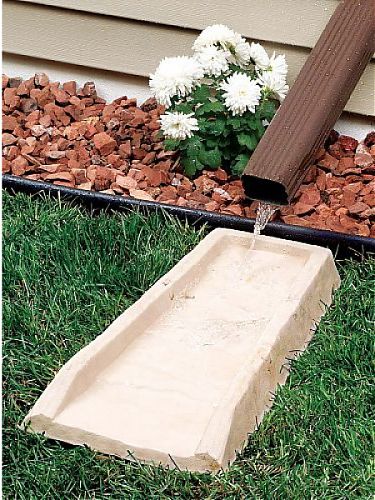 Splash block under downspout