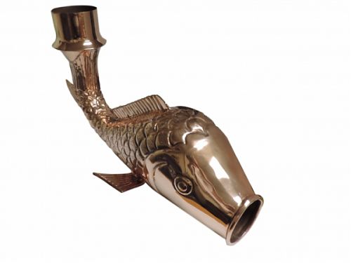 Fish Downspout Extension Elbow - Copper