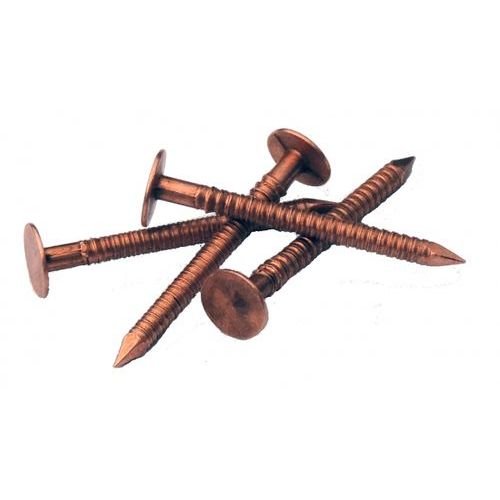 approx. 168 pcs 1 1/2" Ring Shank Copper Roofing Nails 1 LB box 